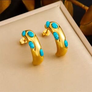 18k gold plated stainless steel earrings